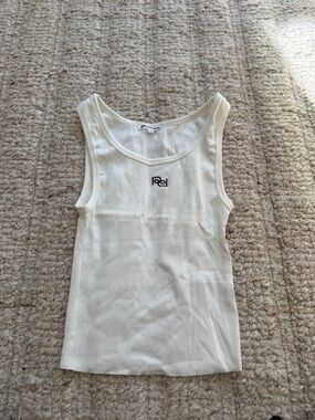 Reformation Cream Ribbed Tank Top